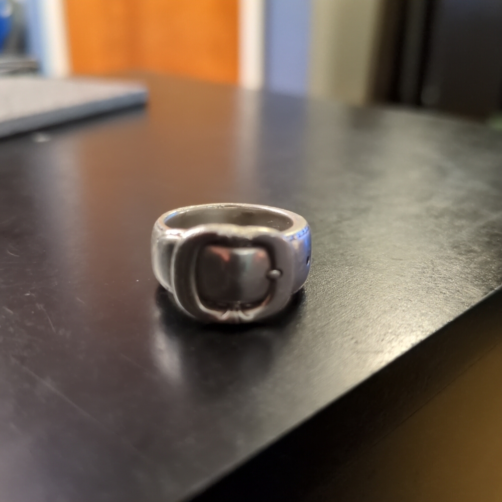 Silver Buckle Design Men's Ring